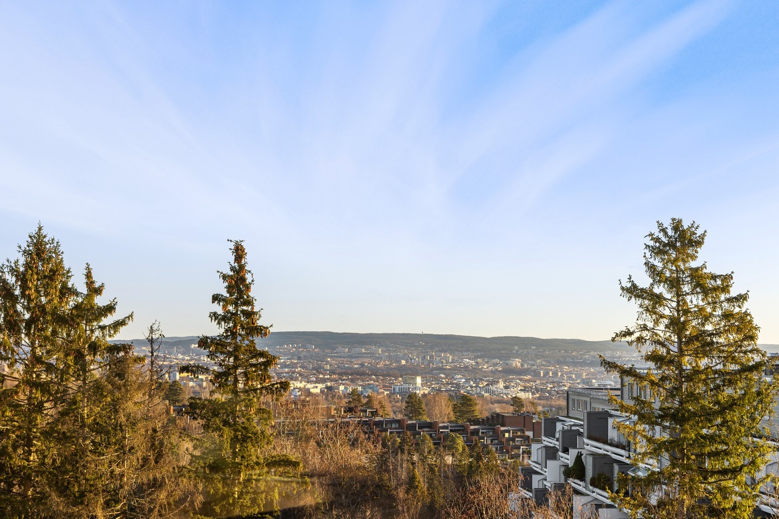 Nydelig utsikt mot Oslo by og de omliggende grøntområdene. Galleribilde