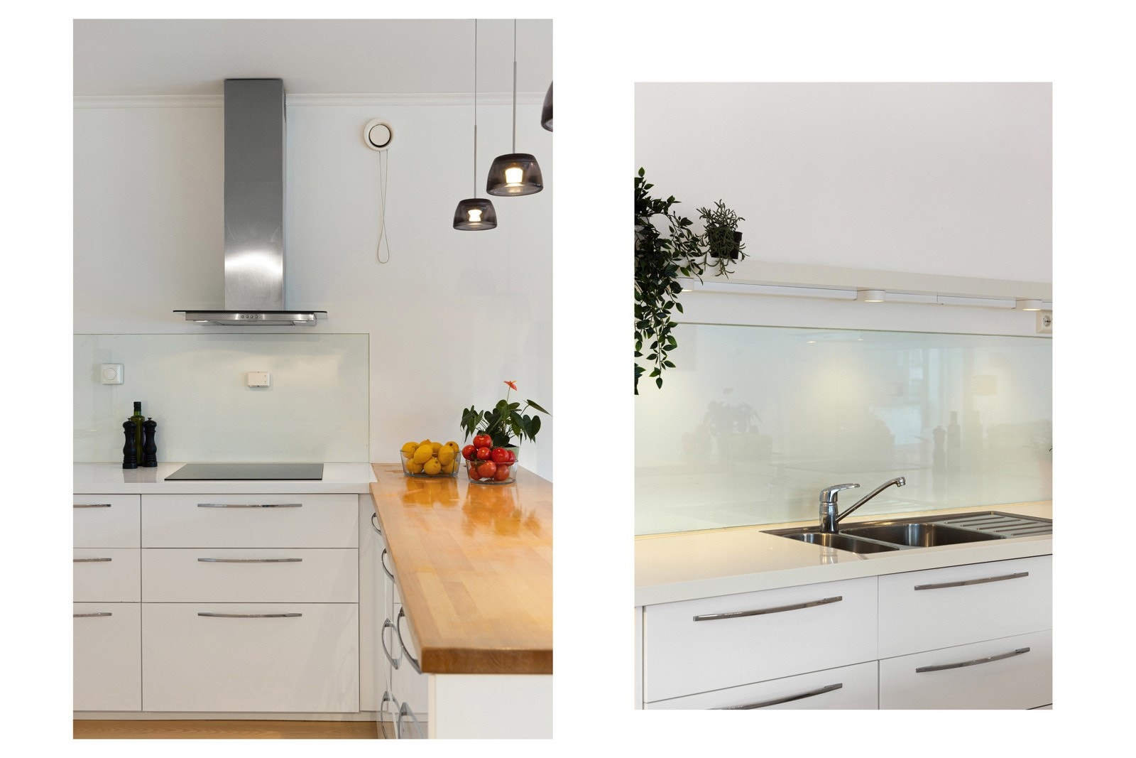 Delikate detaljer som planlimt oppvaskkum, moderne armatur og belysning under overskap gir kjøkkenet et elegant og tidløst preg. Galleribilde