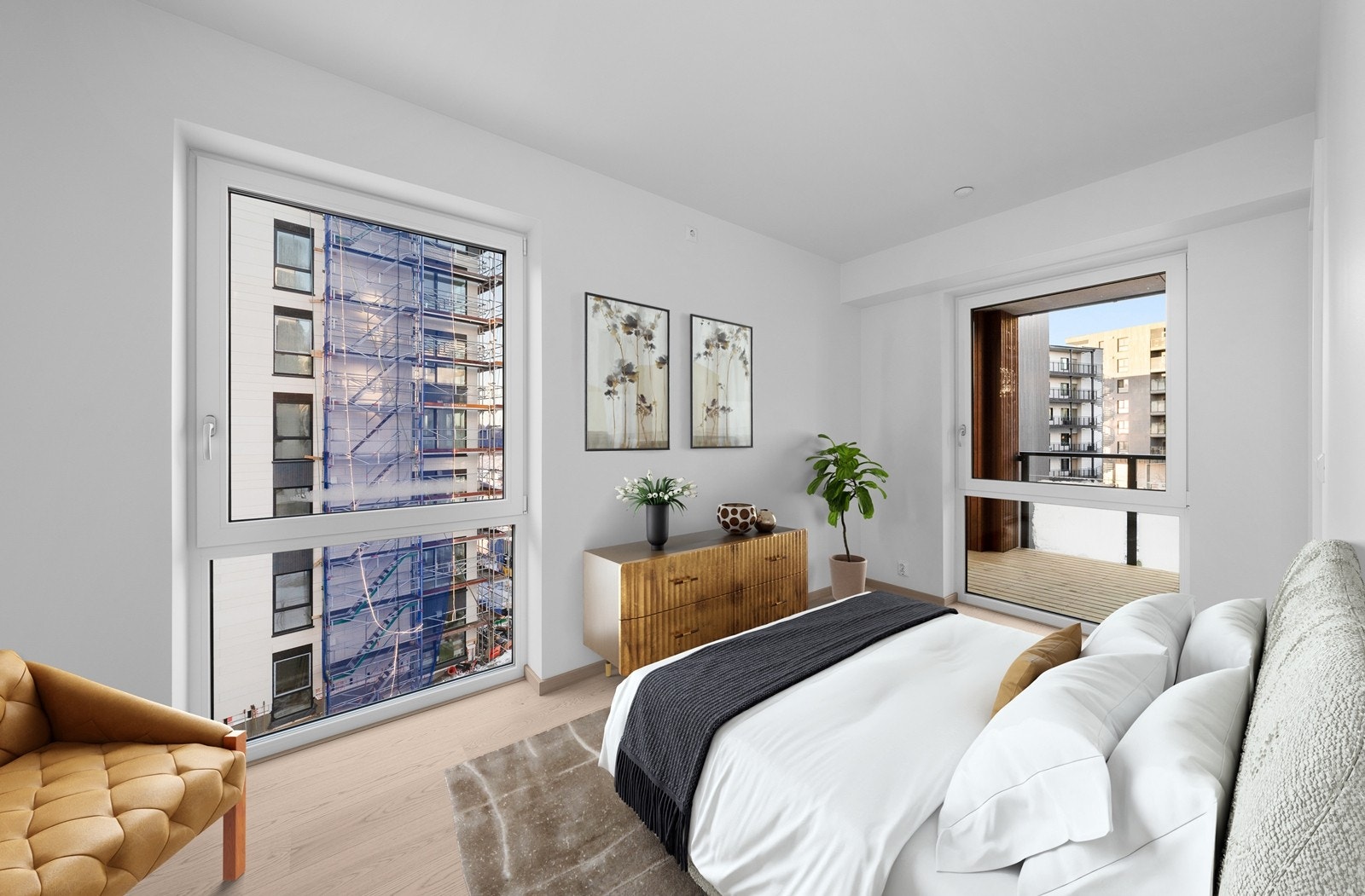 Nybygd leilighet (høsten 2024) med gode kvaliteter. Bildet er digitalt møblert. Galleribilde