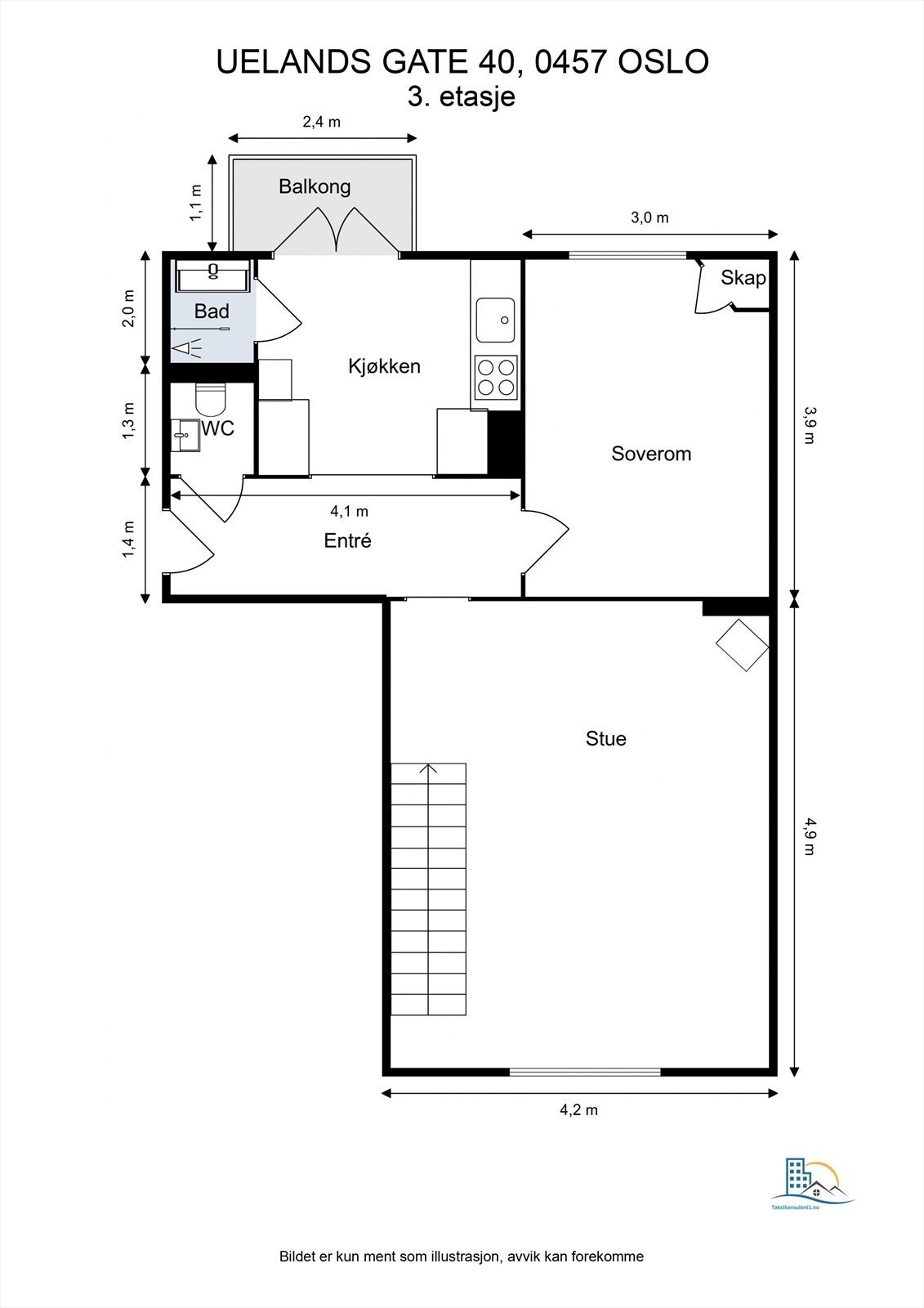 PLANTEGNING 3. ETASJE Galleribilde