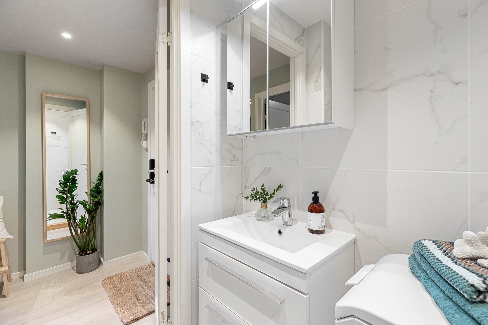 Det er opplegg for vaskemaskin. Galleribilde