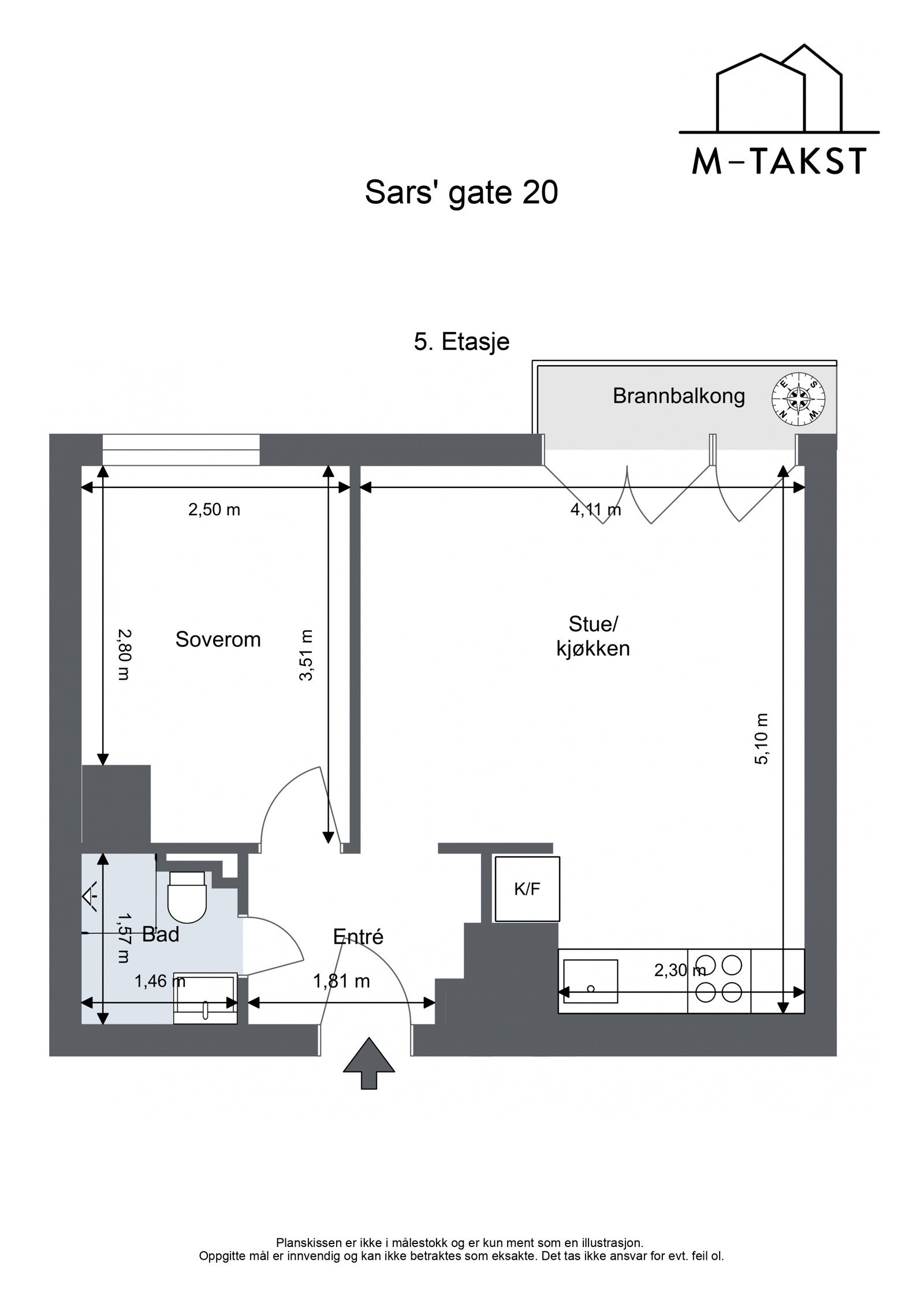 Plantegning Sars' gate 20 Galleribilde
