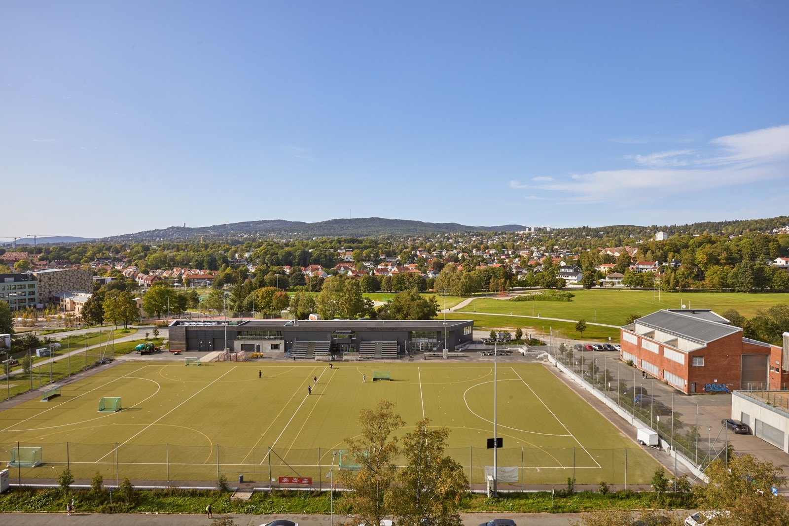 Utsikt mot Voldsløkka fra felles takterrasse Galleribilde