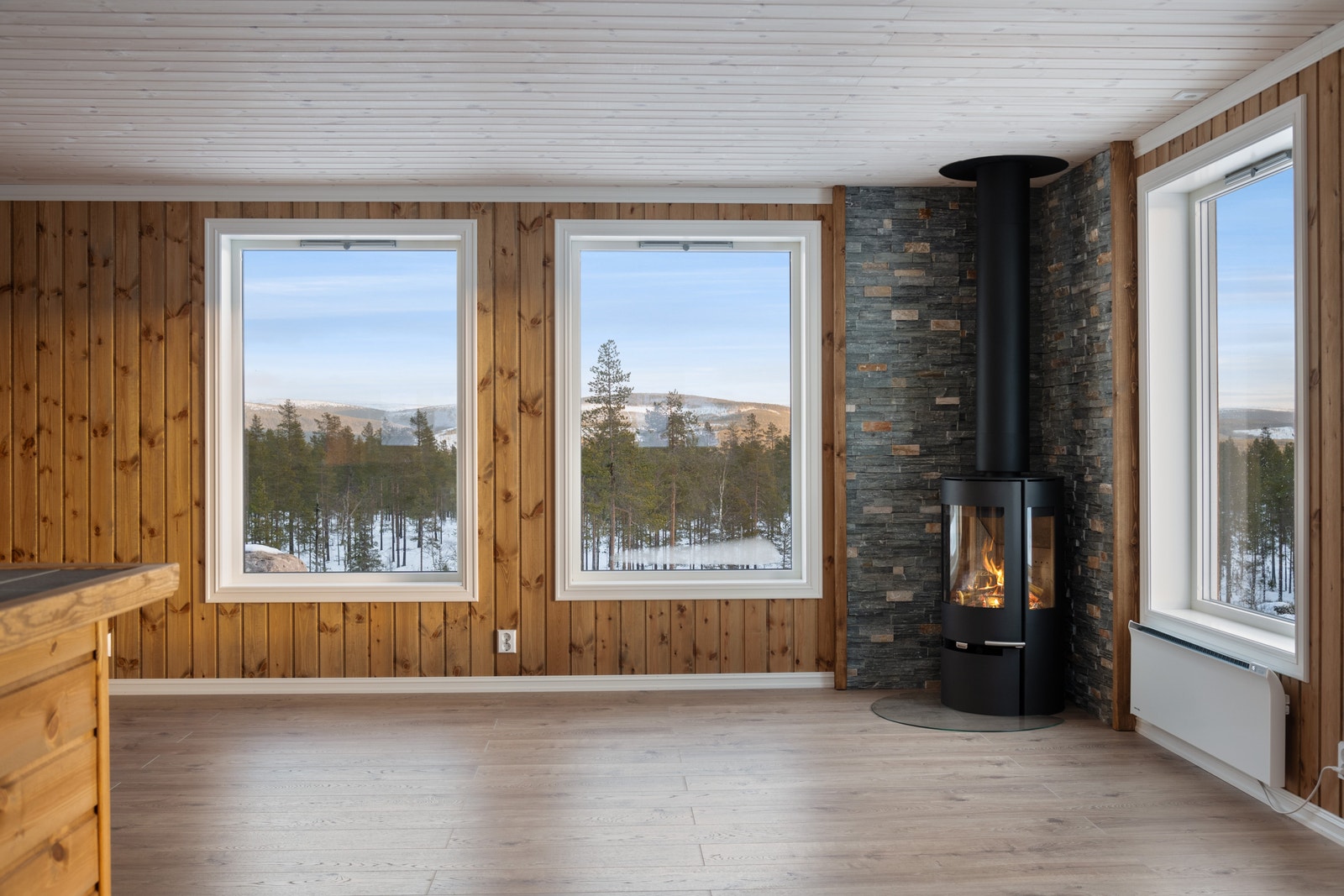 Store vinduer i stua gir masse lys og ikke minst utsikt! Galleribilde