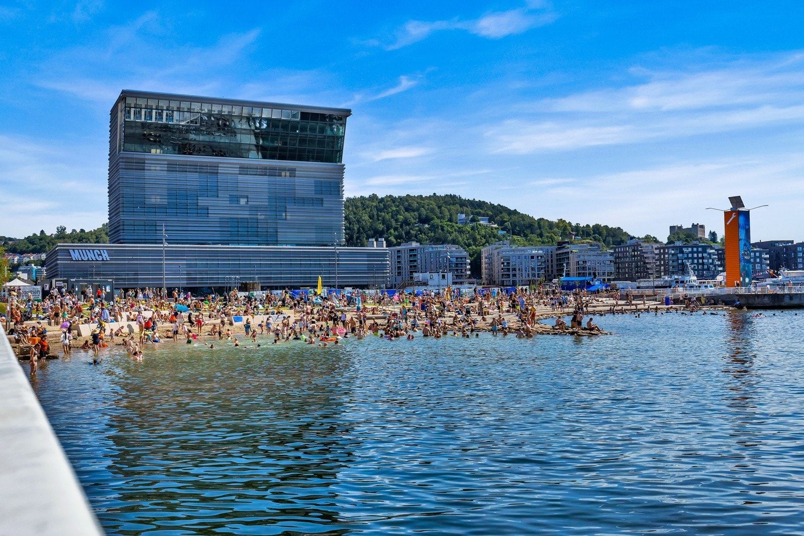 Munch Brygge med ny badestrand. Galleribilde