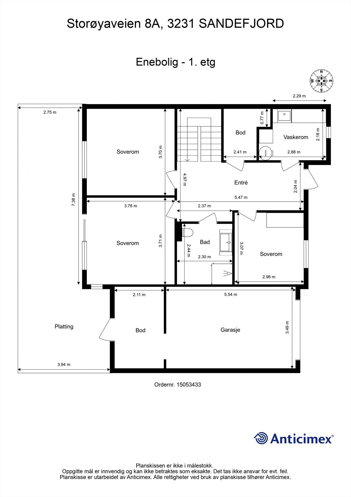 Plantegning 1.etg. Galleribilde