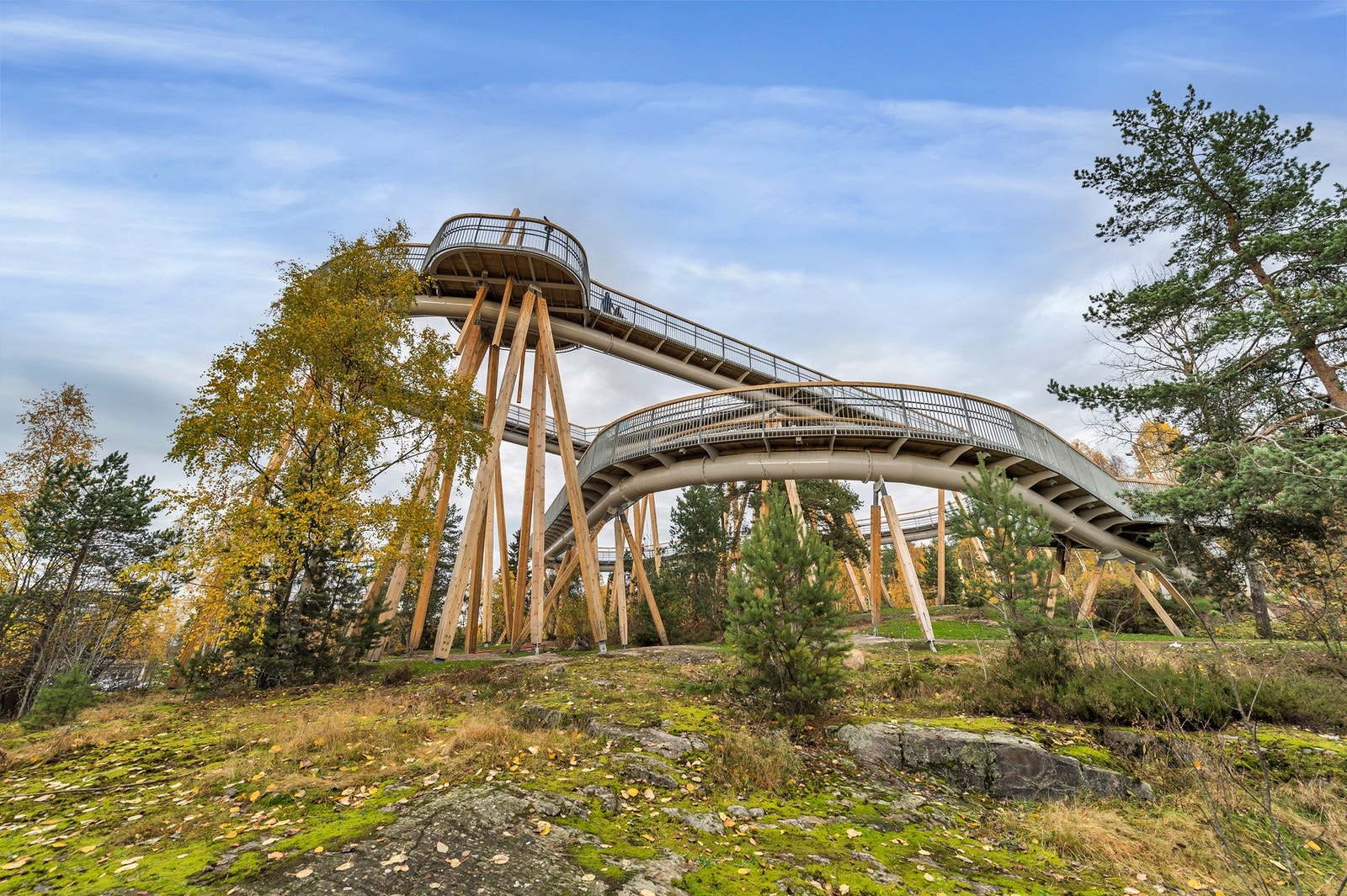 Ta turen til Stovnertårnet hvor du kan gå oppover mellom trærne og nyte en stadig bedre utsikt over Oslo. Hele parken er universelt utformet. Galleribilde
