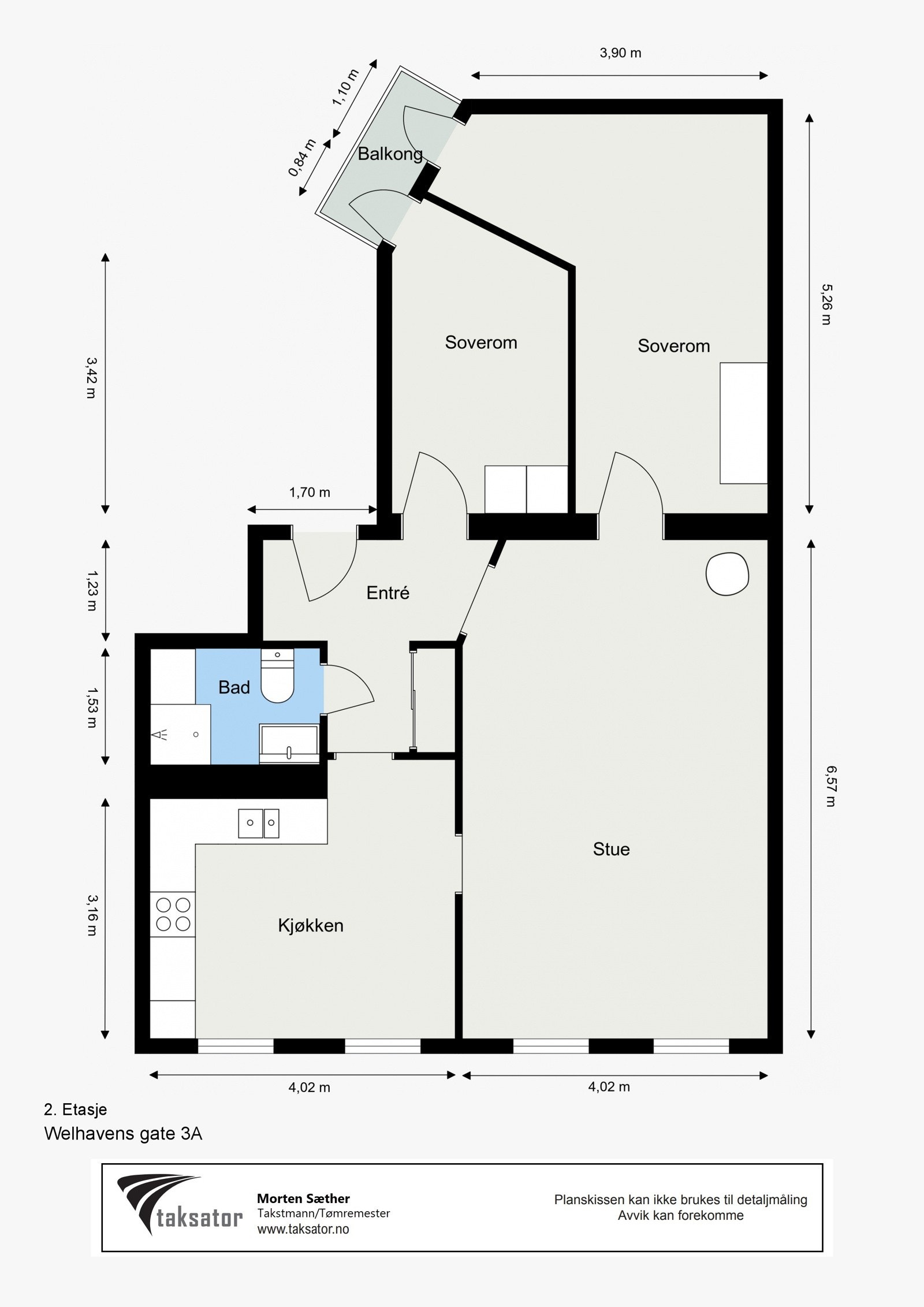 Plantegning for Welhavens gate 3A Galleribilde