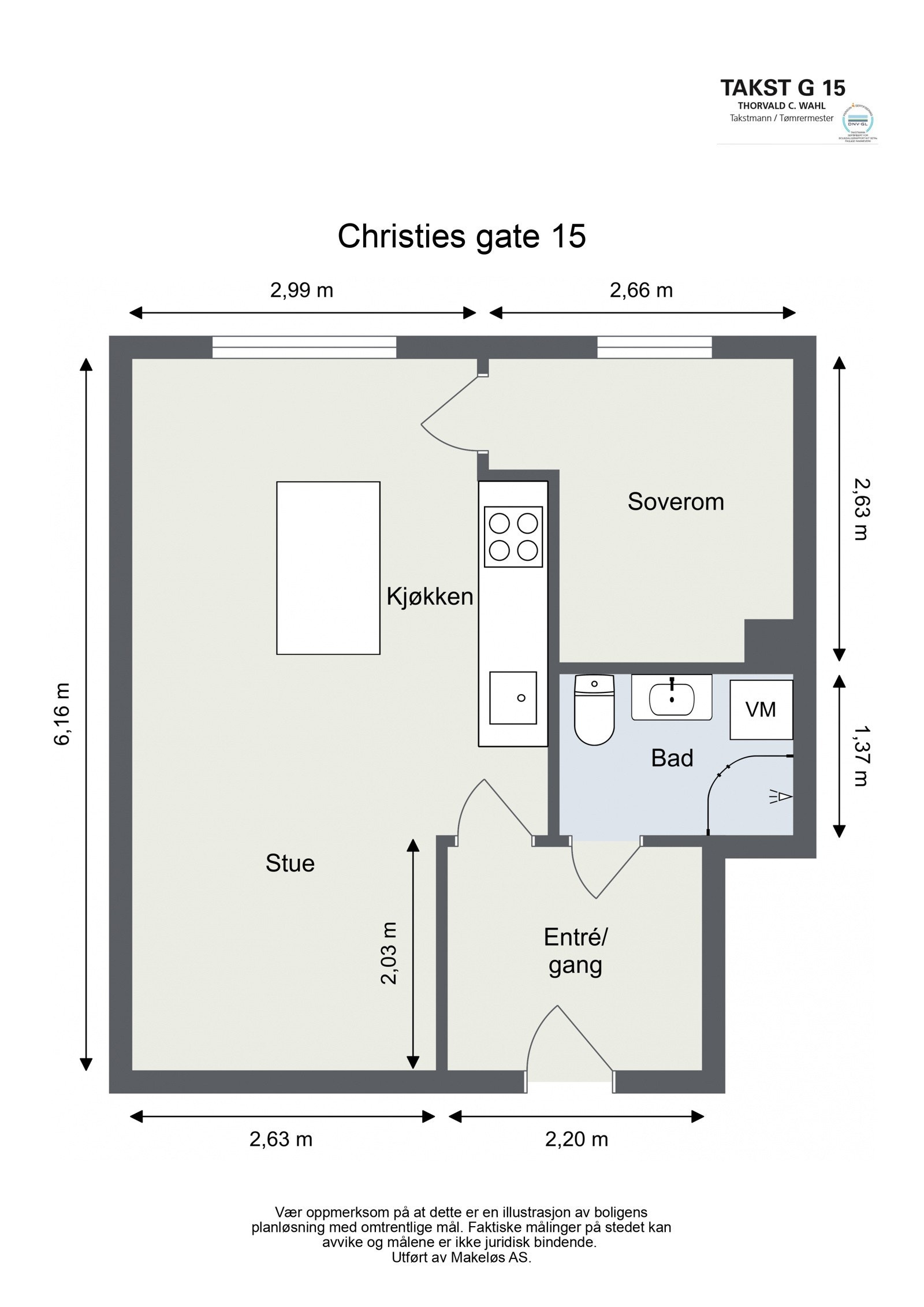 Arealutnyttet 2 roms leilighet i 4. etasje. Galleribilde