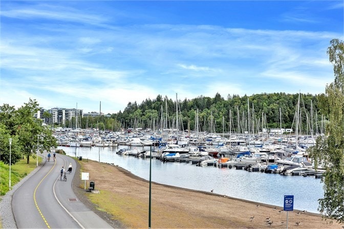 Sykkelvei langs Bestumkilen inn til Sentrum. Galleribilde