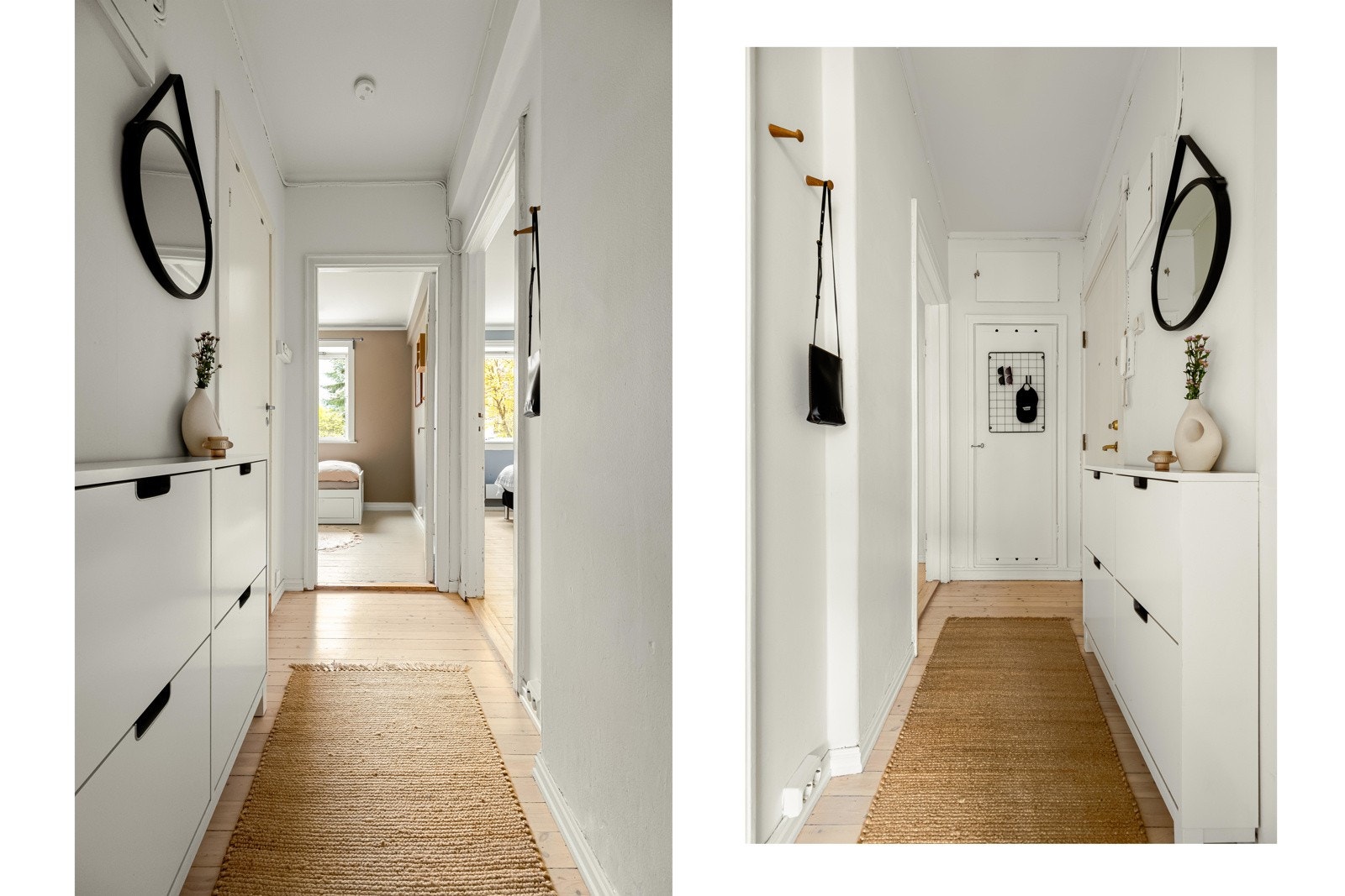 Entreen byr på bra med oppbevaring for både jakkeoppheng og sko. Galleribilde