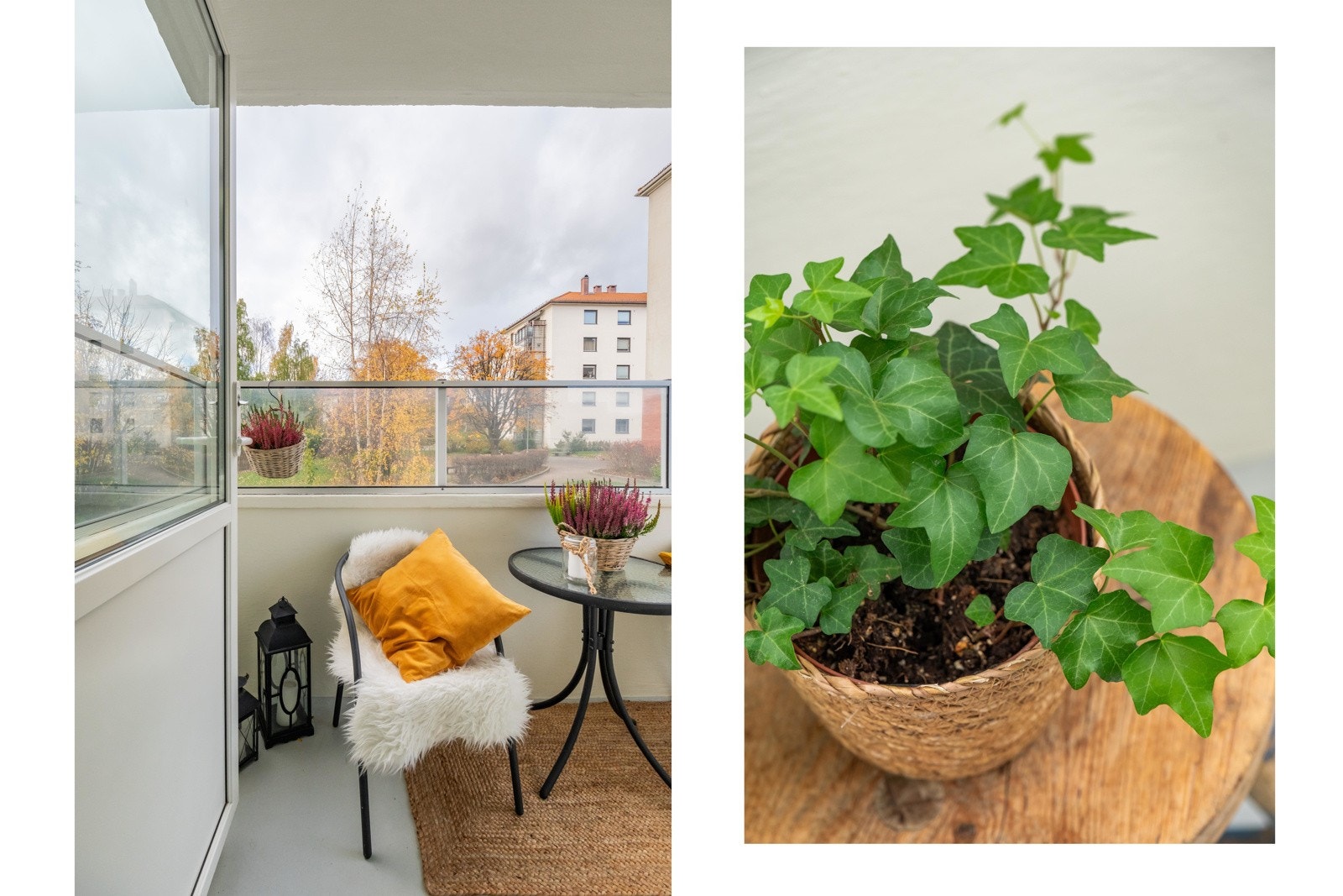 Balkongen er vestvendt som gir fine solforhold på ettermiddagen og utover kvelden midt på sommeren. Galleribilde