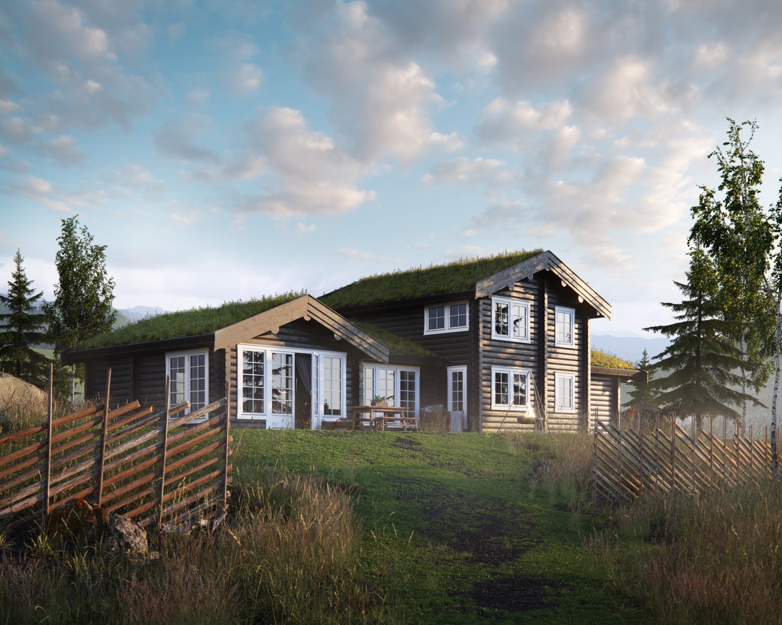 Staselig, klassisk oppstuemodell fra Røroshytta. Innholdsrik med god planløsning.
Visualisering av Vigelen B 115. Galleribilde