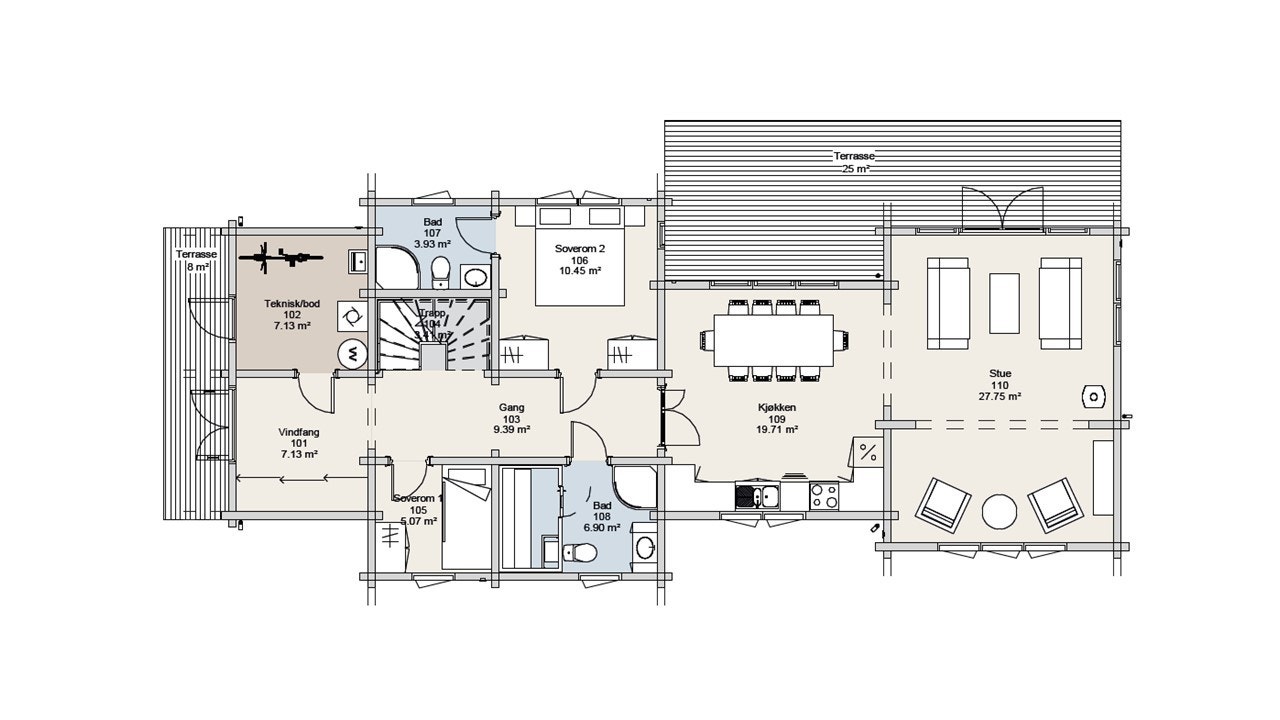 Planløsning plan 1 Galleribilde