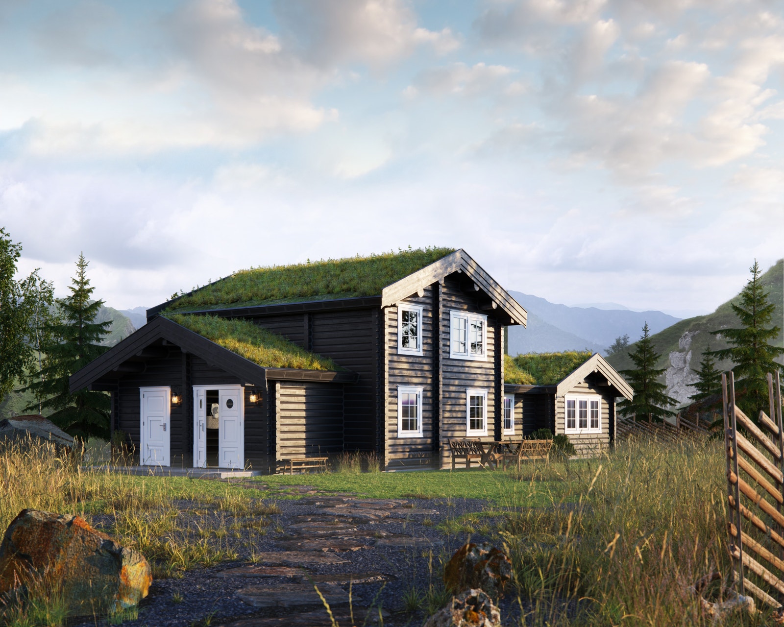 Vakkert inngangsparti.
Visualisering av Vigelen B 115. Galleribilde