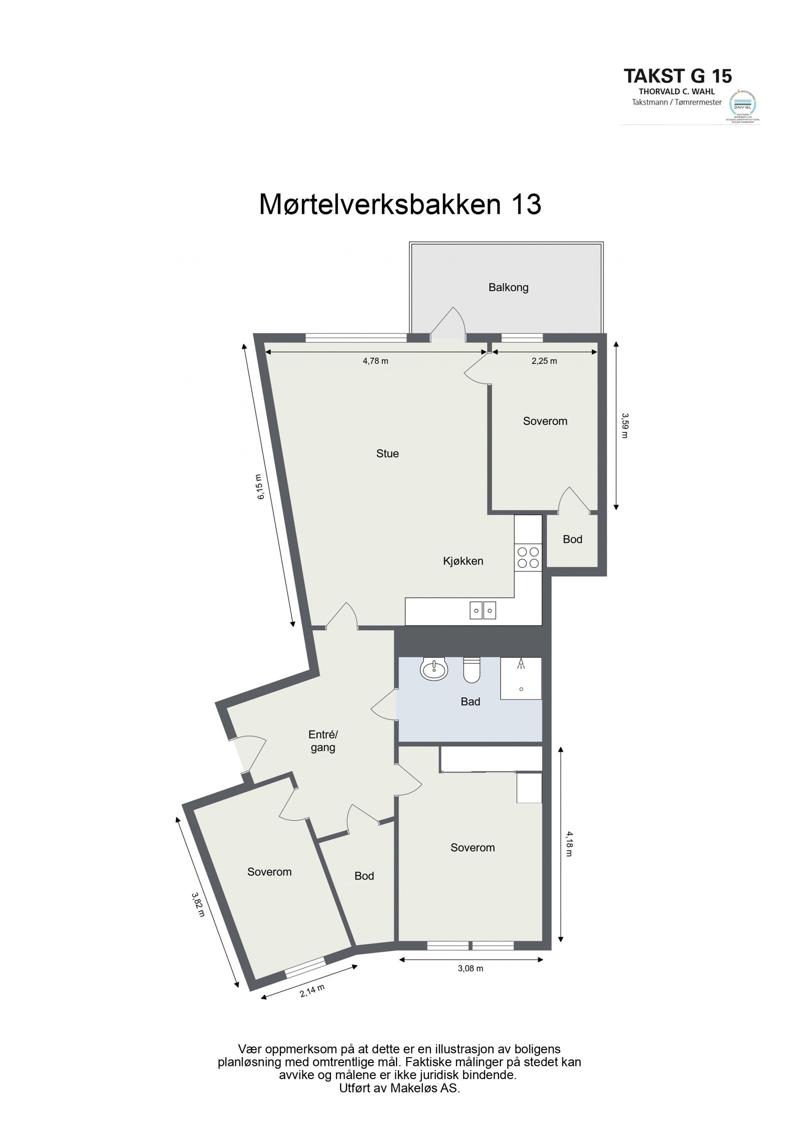 Mørtelverksbakken 13 - 2D Floor Plan. Galleribilde