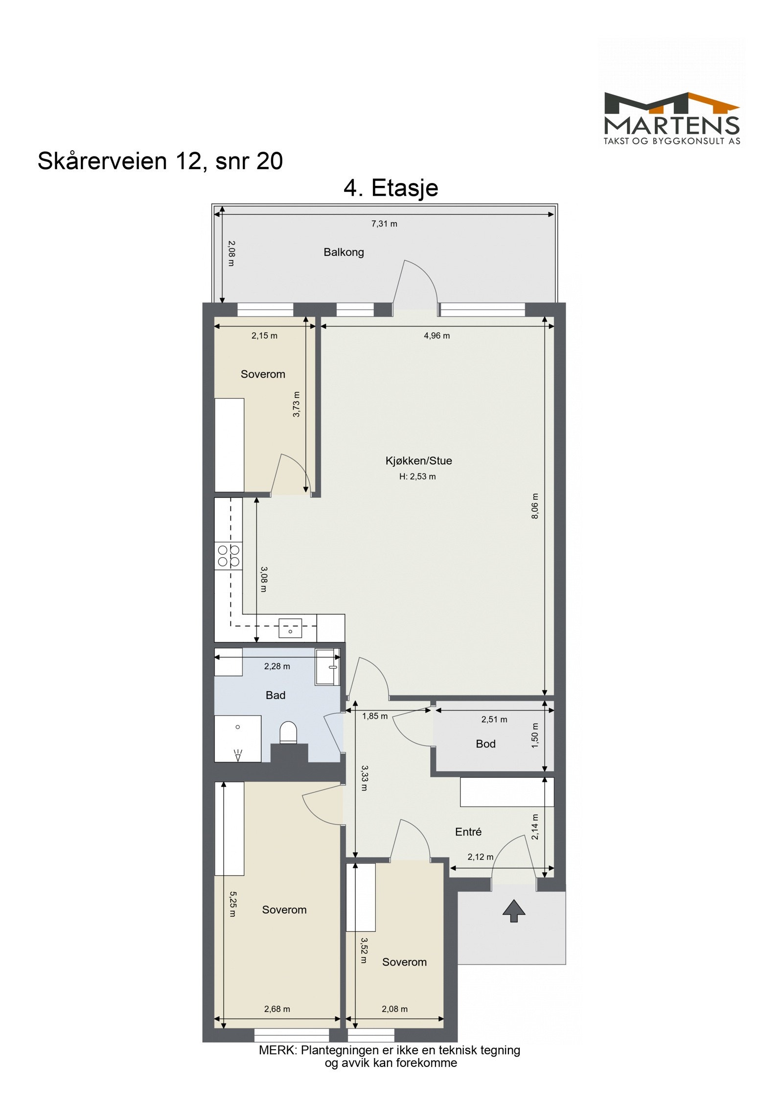 Plantegning - 4. Etasje - 2D Floor Plan Galleribilde