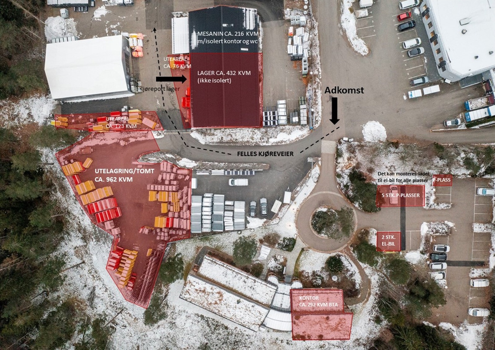 Oversikt ledige lokaler/tomt/parkering Galleribilde