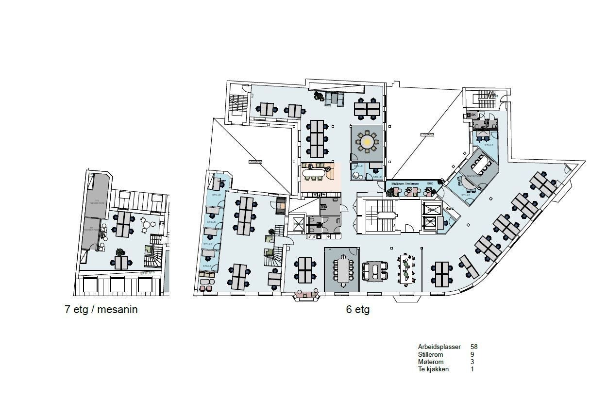 6.etasje med mesanin (7.etasje) Galleribilde