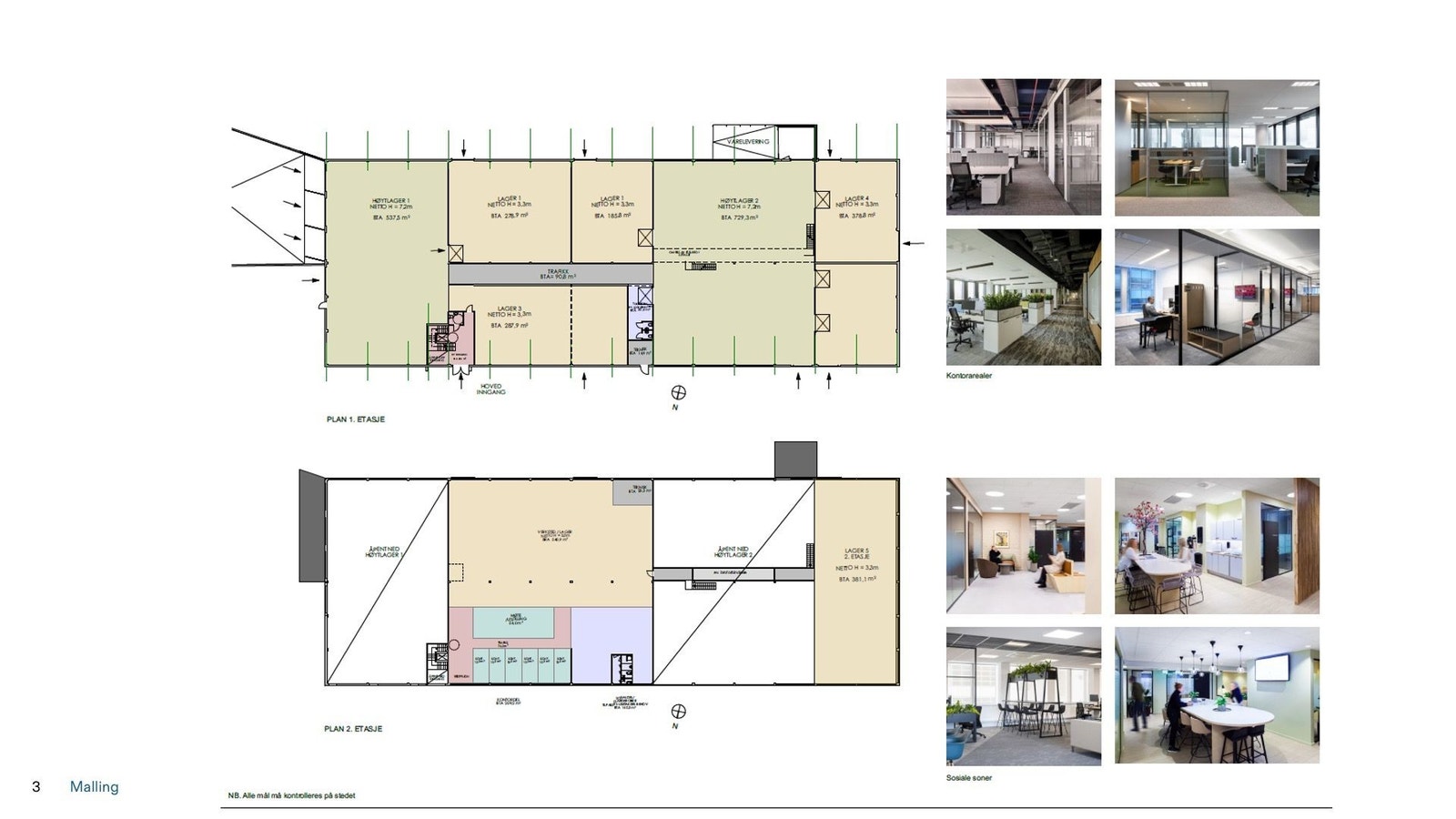 Bygget er fleksibelt og kan tilpasses. Vedlagt mulig planløsning Galleribilde