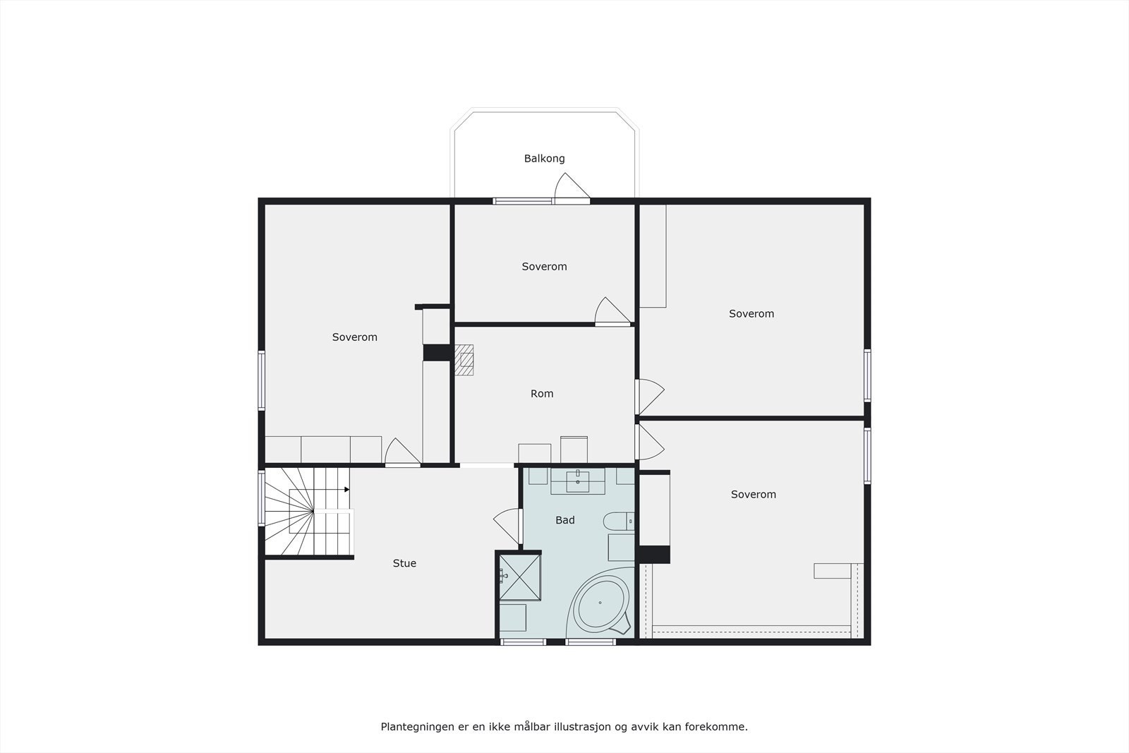 Plantegning, våningshuset i 2. etg. Galleribilde