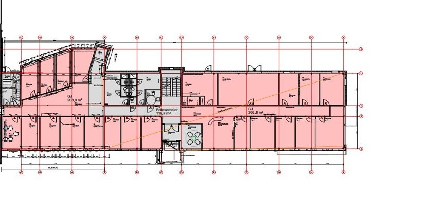Plantegning 1 etg. Galleribilde