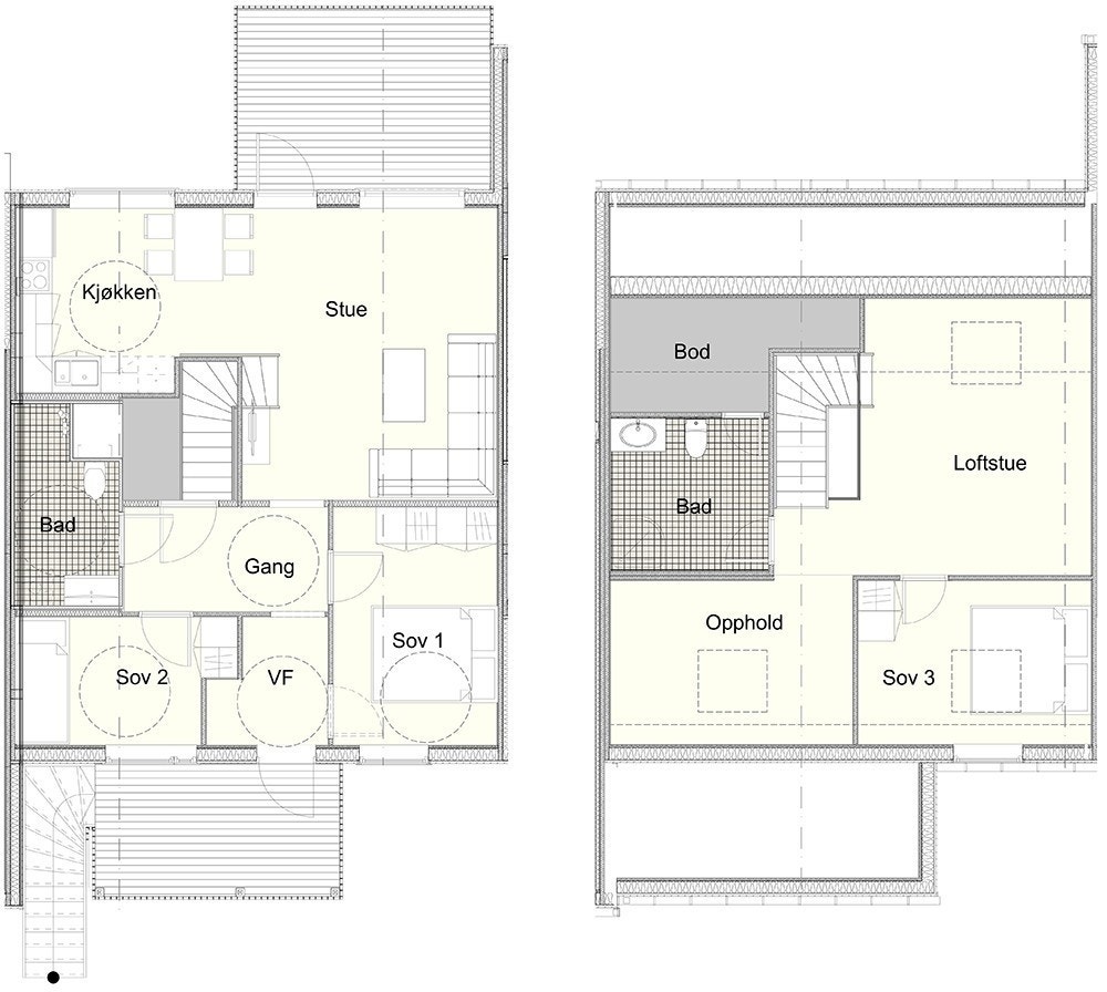 Denne leiligheten leveres med uinnredet 3. etasje/loft Galleribilde