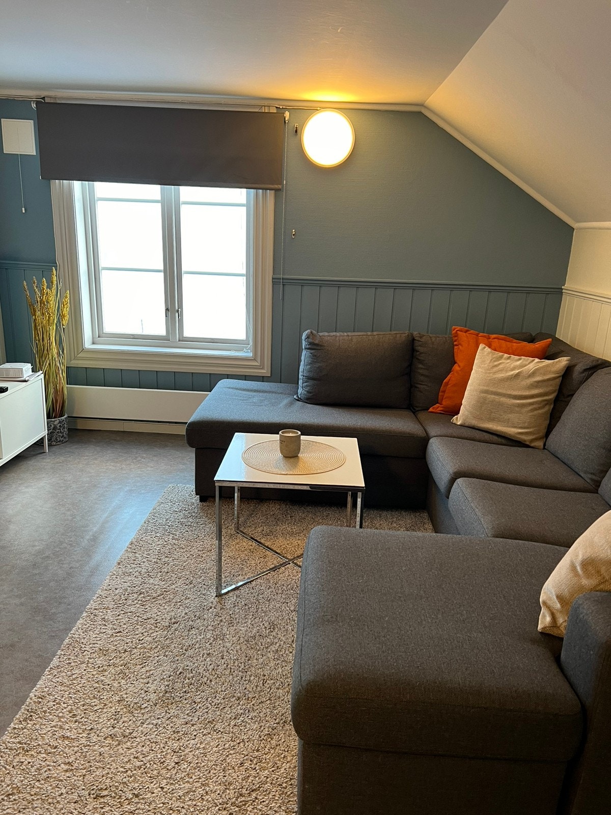 Stue med tv og chromecast Galleribilde