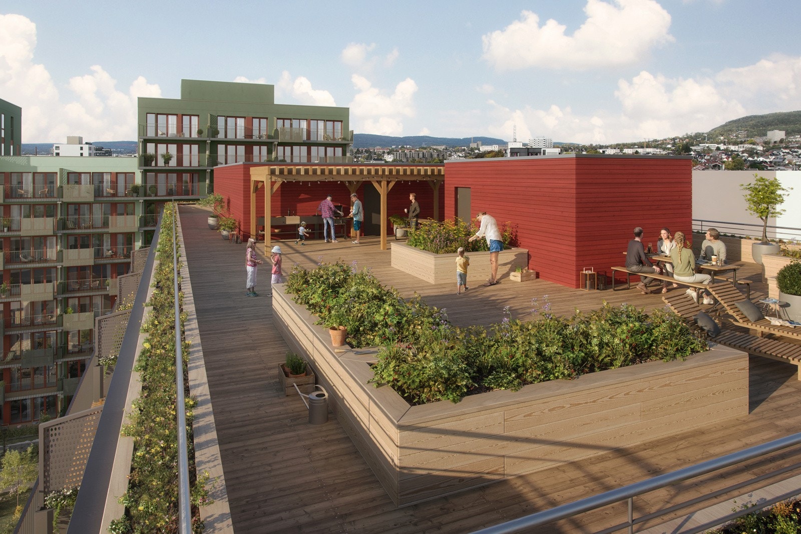 Hva med komme hjem til takterrasse med utsikt og kveldssol i samme bygget du bor i? Galleribilde