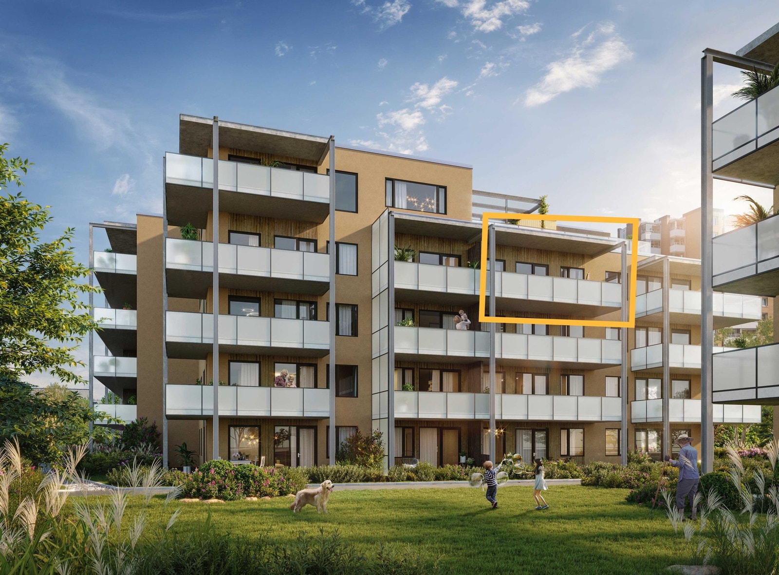 Leiligheten har en svært flott beliggenhet i byggets 4. etasje med herlig sørvendt balkong. Illustrasjon, avvik vil forekomme. Galleribilde