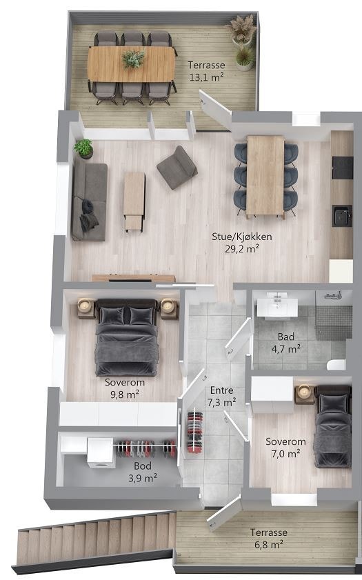 Leilighet i 2. etasje. Galleribilde