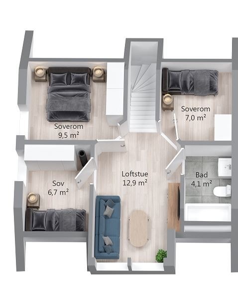 2-mannsbolig. Galleribilde