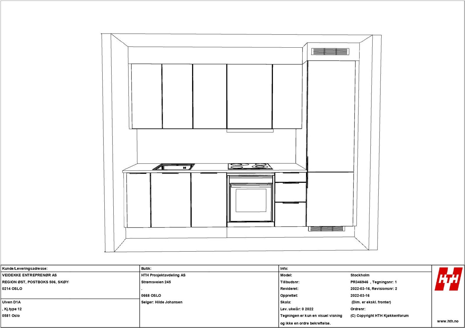 Kjøkkentegning leilighet 3021, side 1 Galleribilde