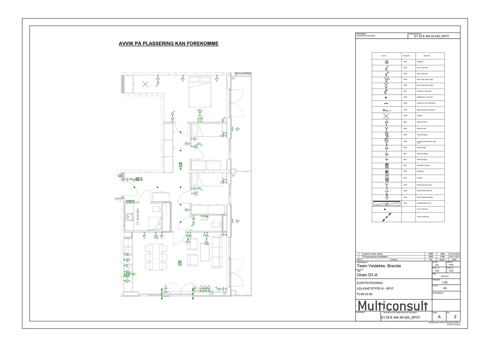 Elektrotegning for leilighet 6020 Galleribilde