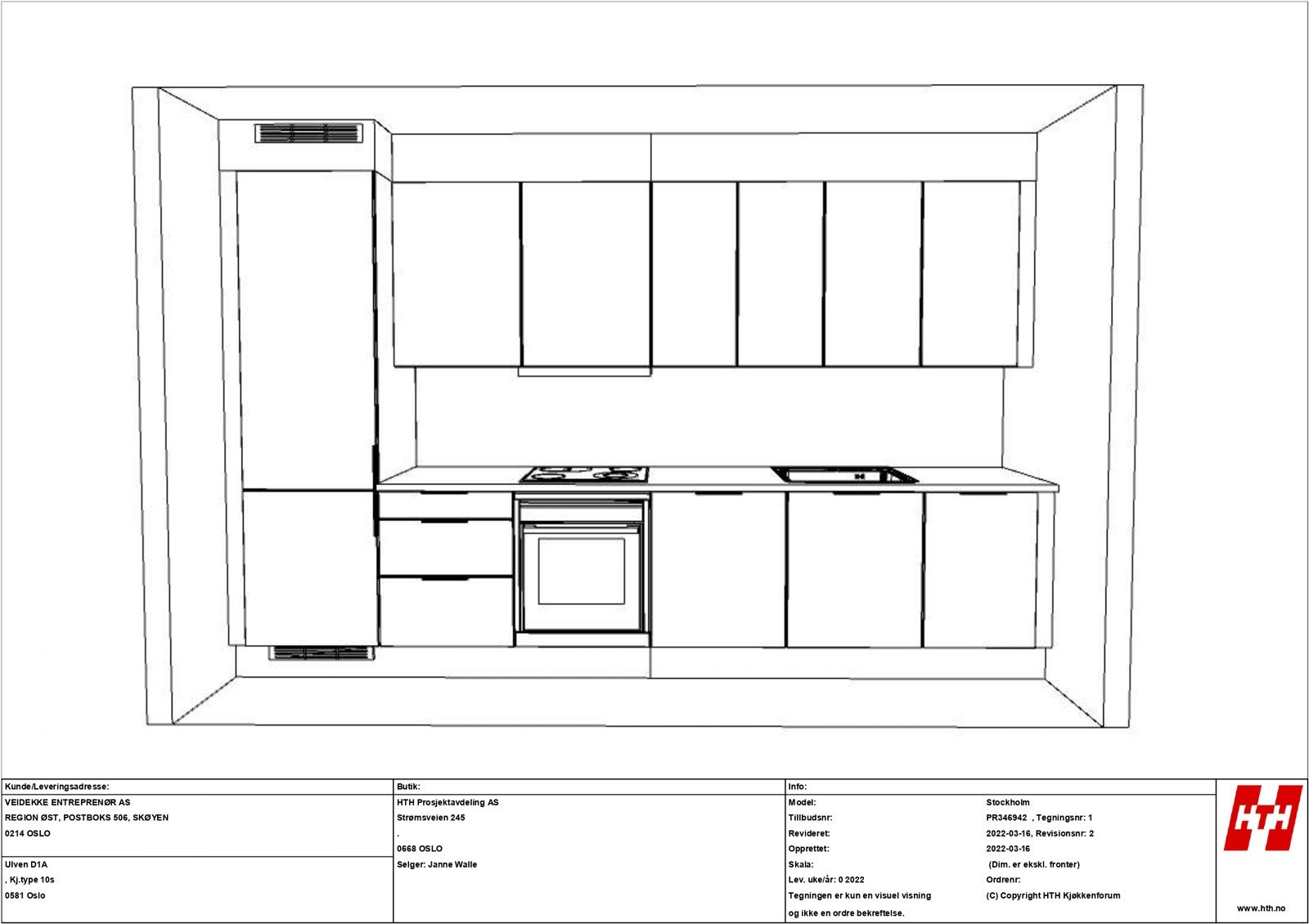Kjøkkentegning leilighet 6020, side 1 Galleribilde