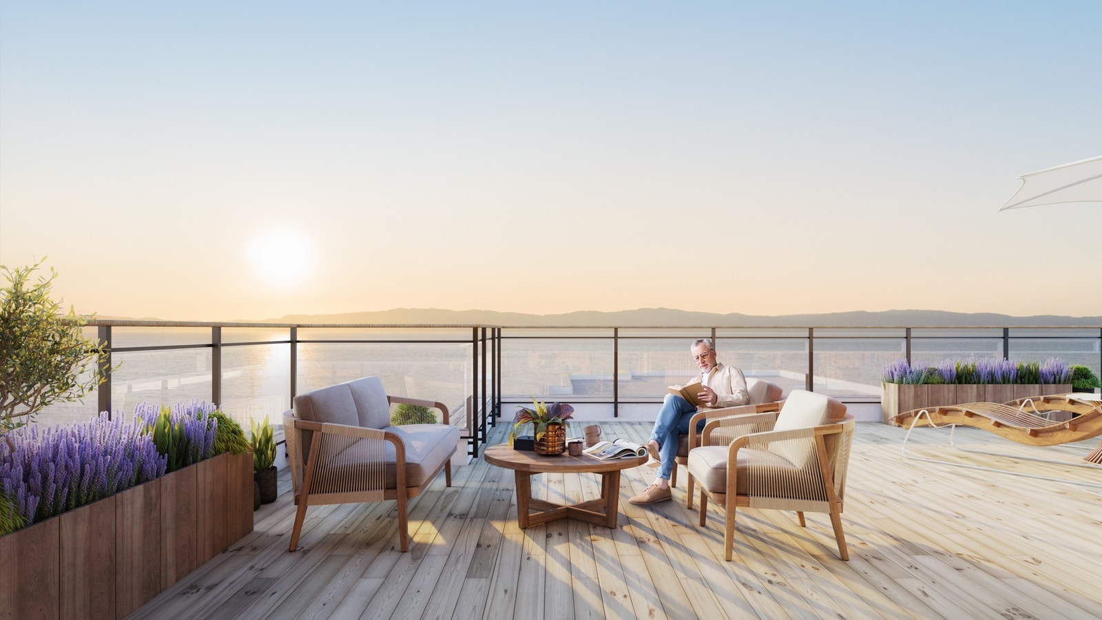 Fantastiske private takterrasser med utmerkede sol- og utsiktsforhold Galleribilde