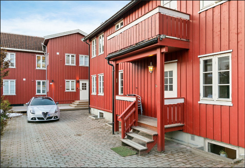 Eiendommen sett fra utsiden. Det er sokkelen som er til utleie Galleribilde