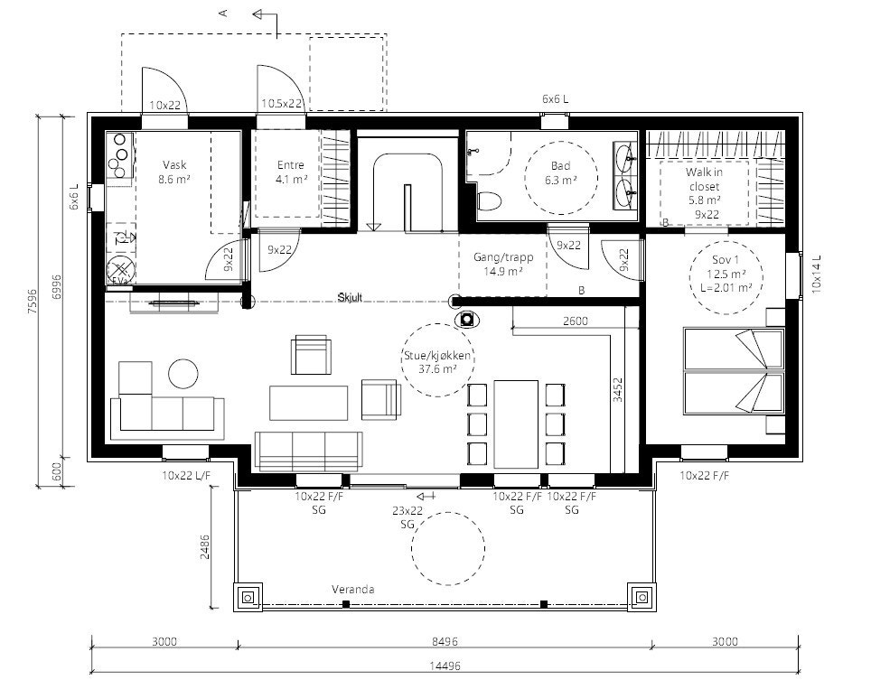 Plantegning hovedetasje Galleribilde