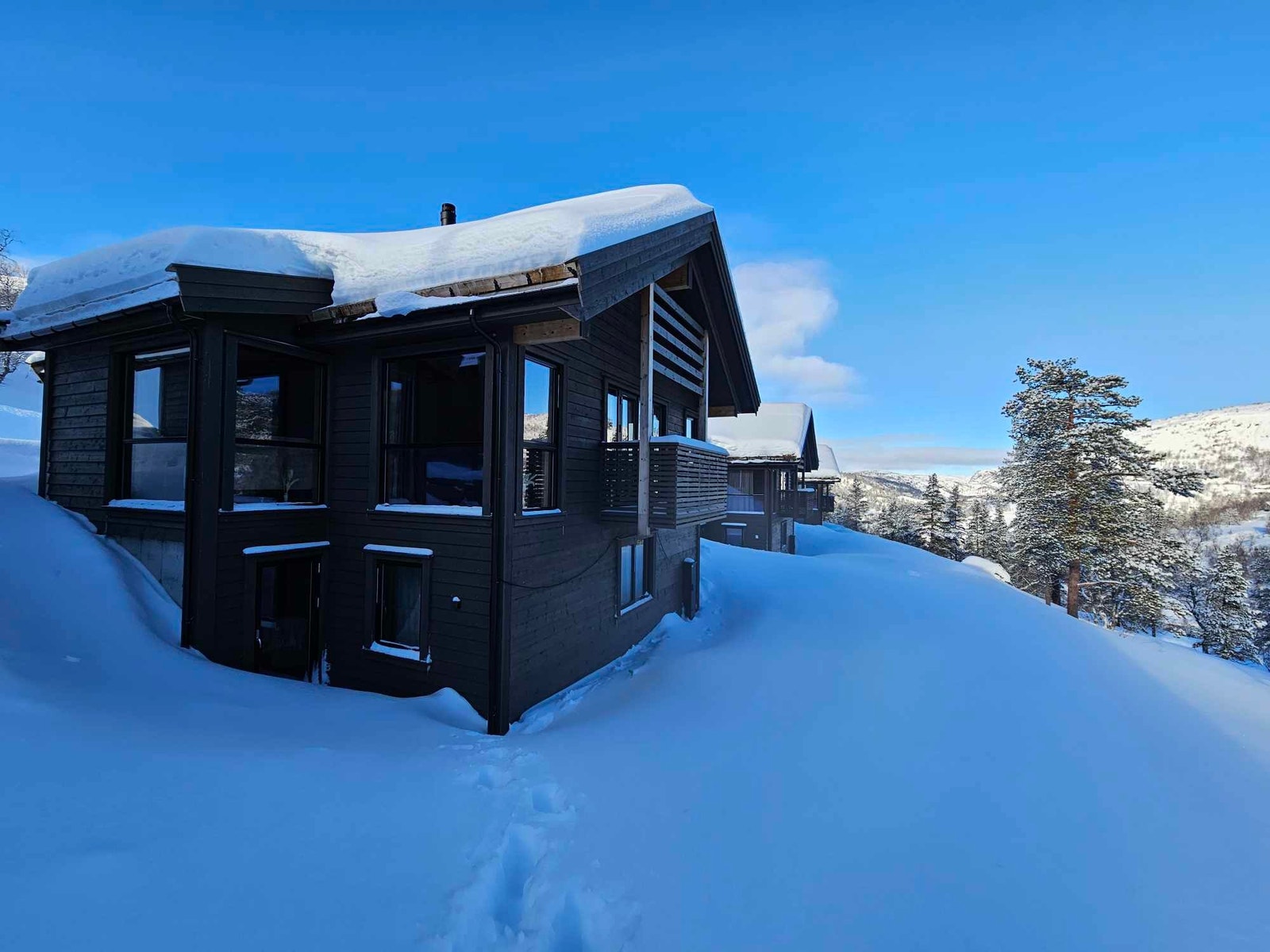 Hytta sett fra nedenfor Galleribilde