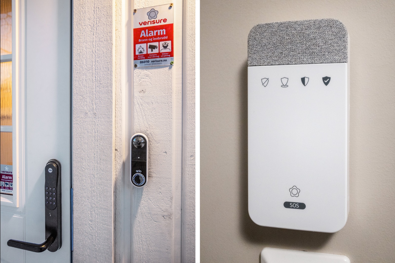 Det er installert brann og innbruddsalarm fra Verisure, samt ringeklokke med kamera til leiligheten og Yale doorman. Alt kan styres fra din mobiltelefon, og man kan se hvem som ringer på fra sin mobiltelefon. Galleribilde