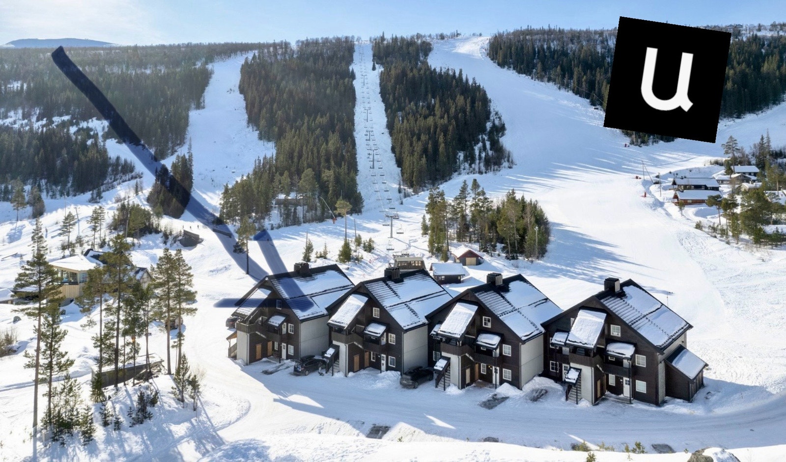 Leiligheten ligger her midt i sentrum av Uvdal Skisenter Galleribilde