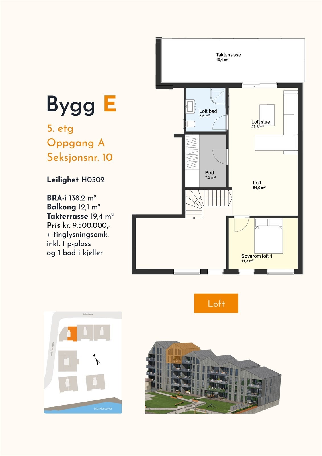 Plantegning loft Galleribilde