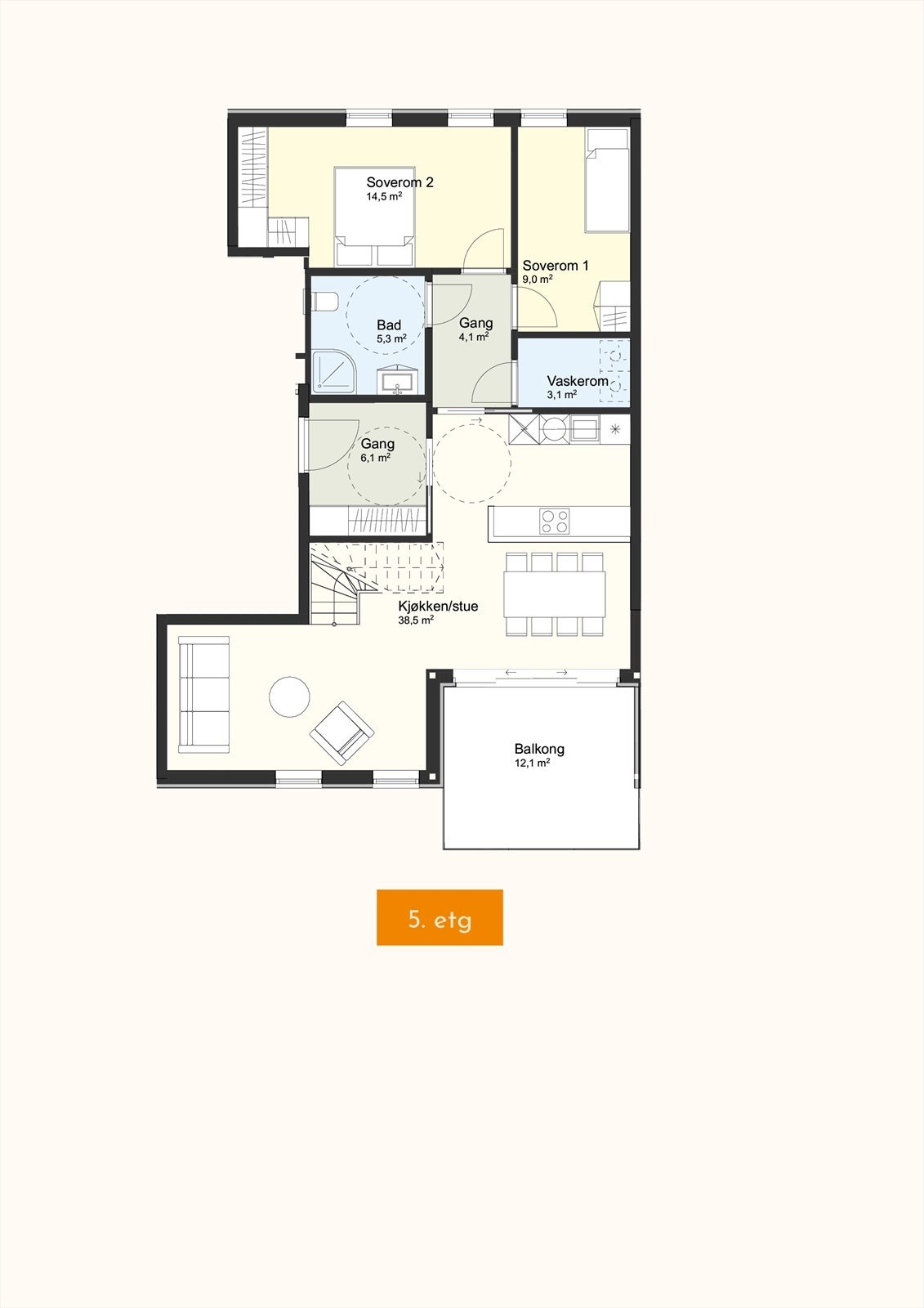 Plantegning 5. etg. Galleribilde