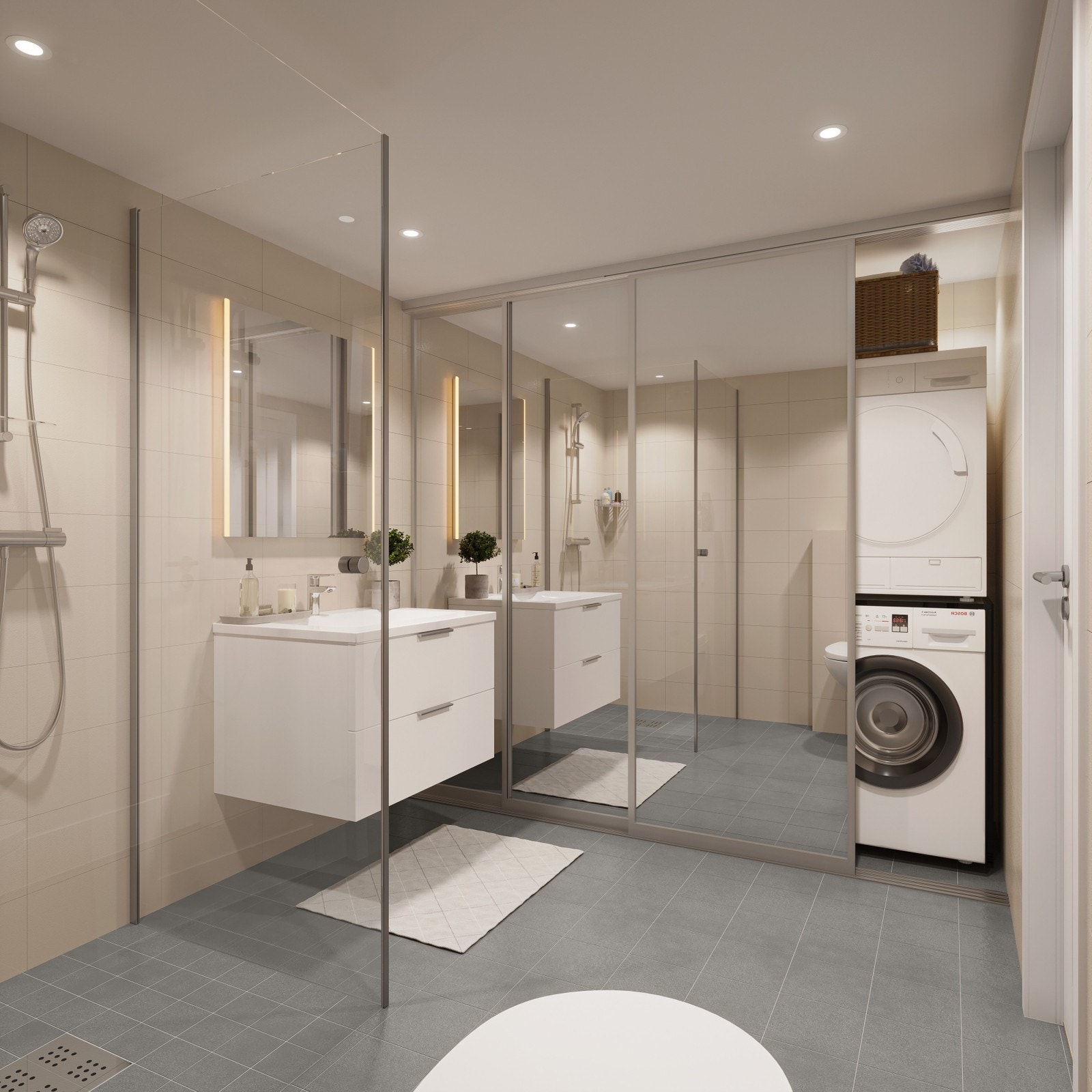 Illustrasjon - bad i 1 etasje Galleribilde