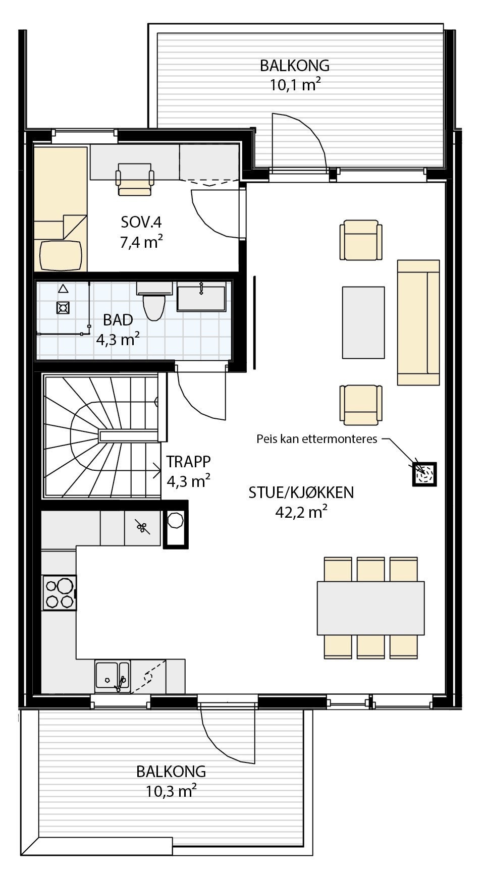 Plan 2 - bolig nr. nr. 26 Galleribilde