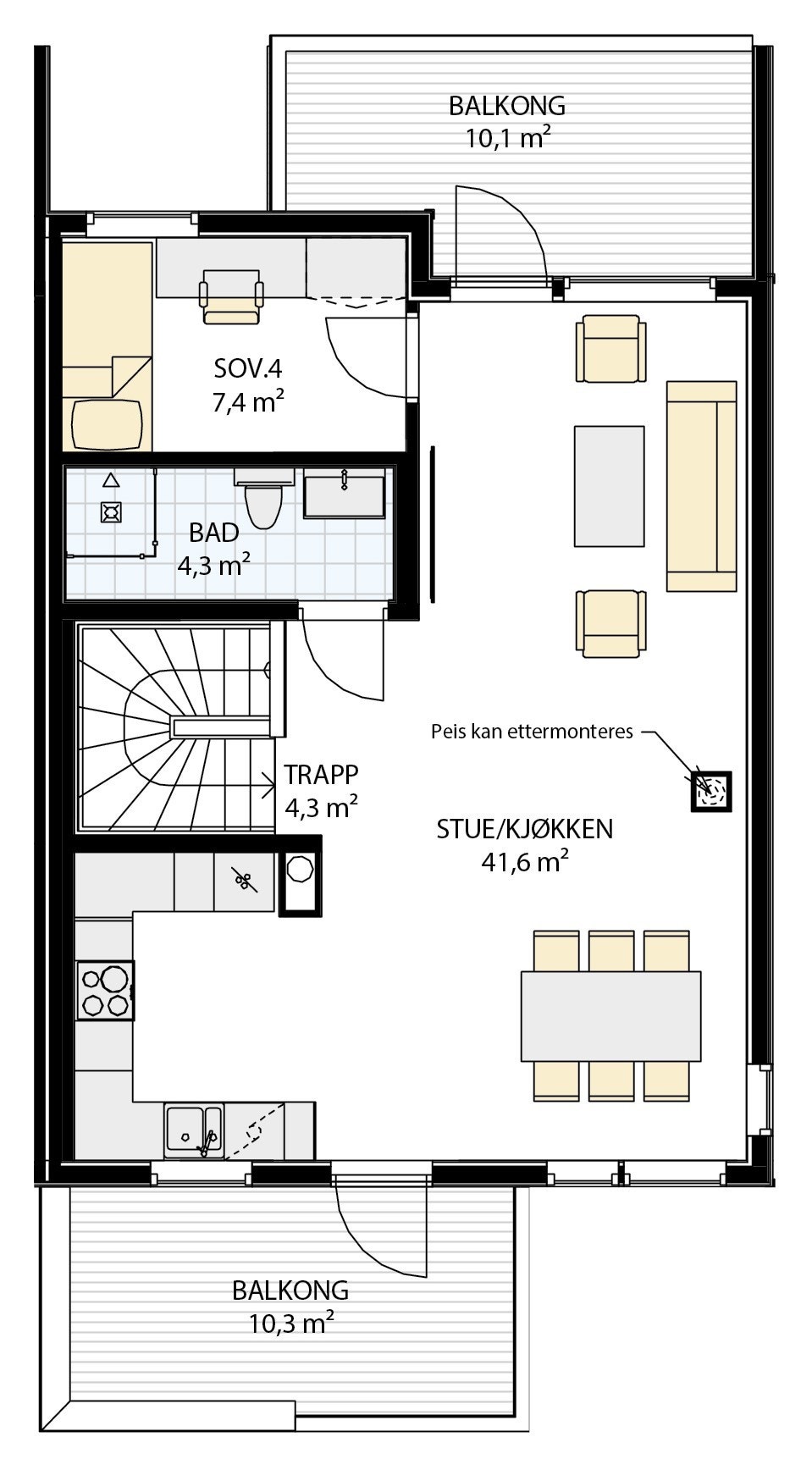 Plan 2 - bolig nr. nr. 28 Galleribilde