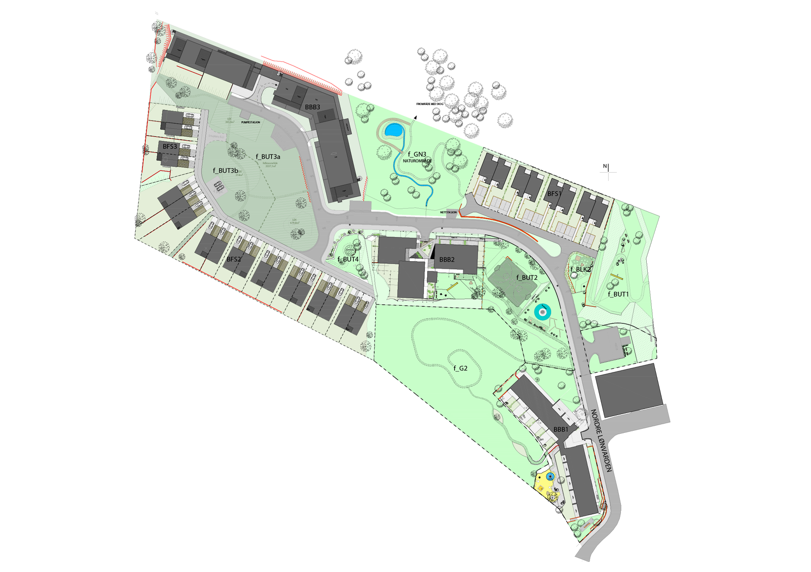 Områdeplan - alle delfelt i Lønvarden Nord Galleribilde