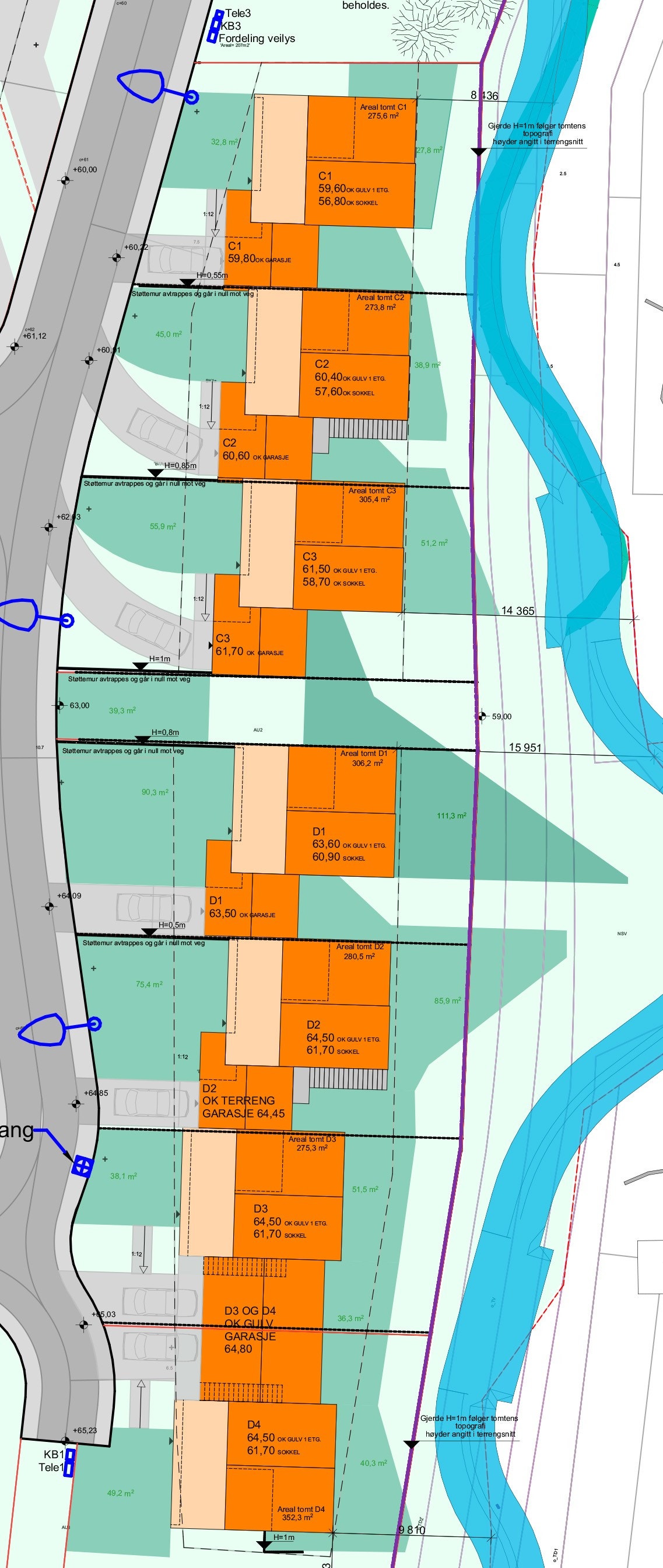 Situasjonskart - Bolig C1-C3 og D1-D4 Galleribilde