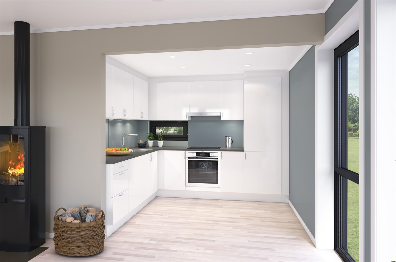 Illustrasjonsbilde - Kjøkken - Individuelle tilpasninger i materiale og farger er mulig. Galleribilde