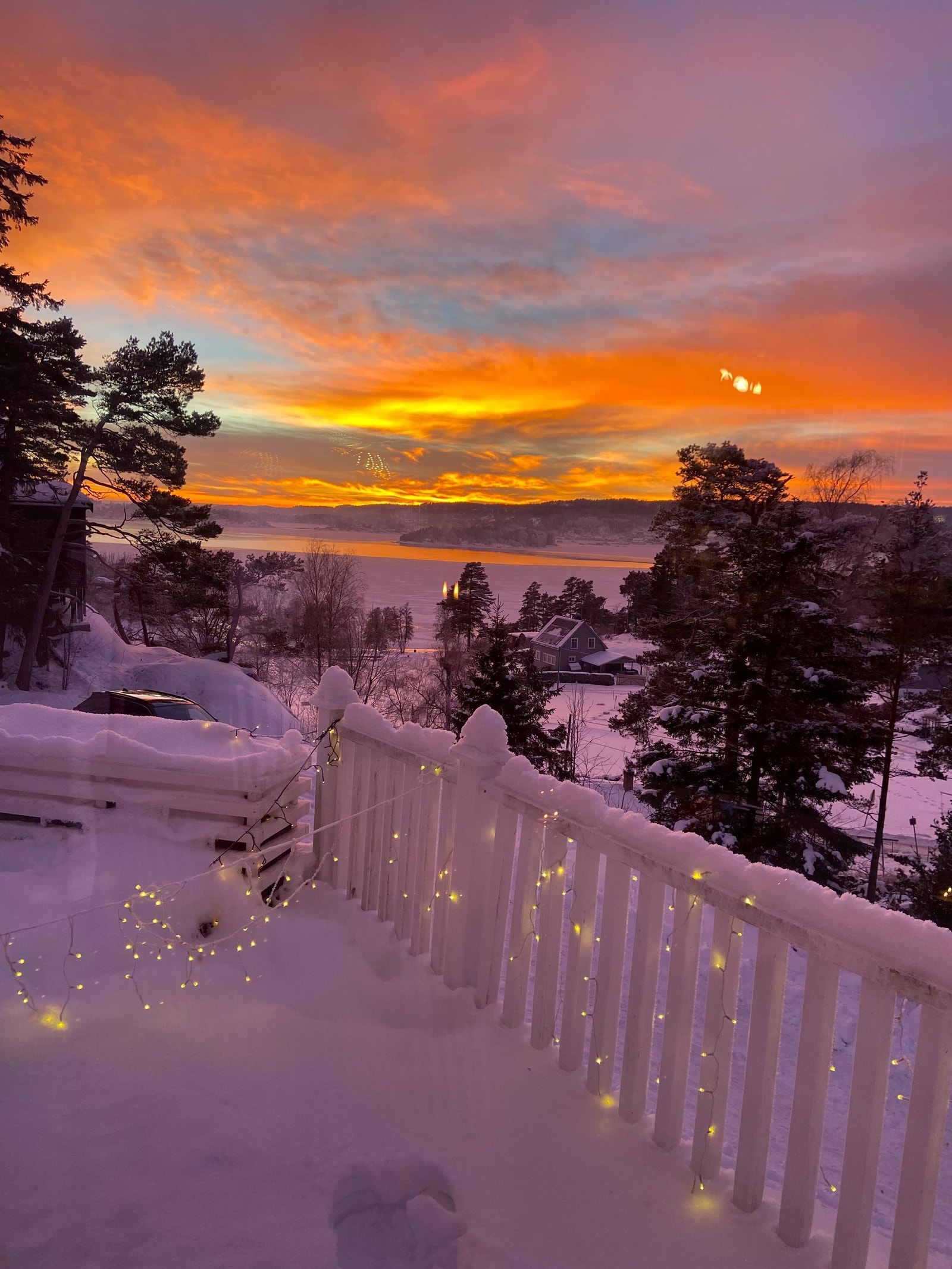 Utsikt fra terrasse - vinter Galleribilde